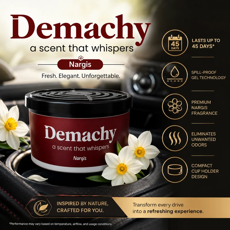 Demachy Nargis Car Gel Perfume — Floral Royalty. Redefined.